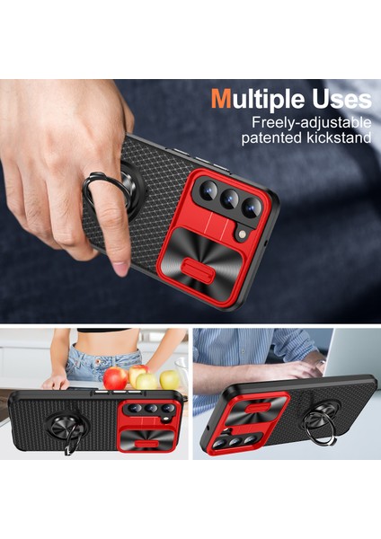Samsung Galaxy S22 5g Pc+Tpu Kickstand Case Slayt Kamera Lens Koruyucu ile Telefon Kılıfı (Yurt Dışından) indirimleri