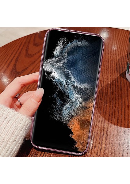 Samsung Galaxy S22 Ultra 5g Anti-Shock Anti-Shitter Tozu Esnek Tpu Cep Telefon Kapağı Çiçek Desen Dekor Rhinestone Telefon Kılıfı Kabuk (Yurt Dışından) modelleri