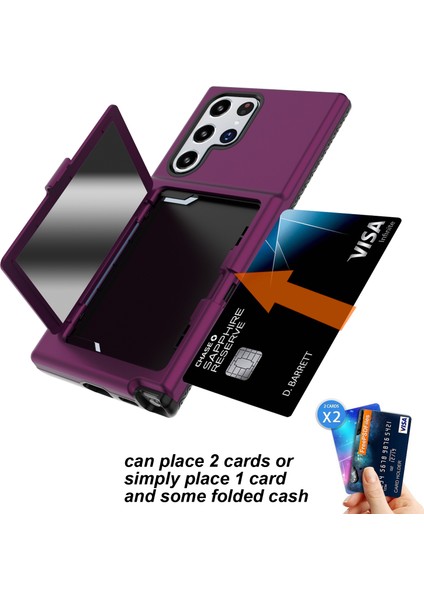 Samsung Galaxy S22 Ultra 5g Kickstand Pc + Tpu Kapak Ile Telefon Kavramı, Kart Tutucu (Yurt Dışından)