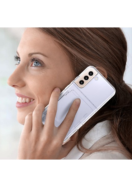 Samsung Galaxy S22 5g Kart Tutucu Kickstand Case Kalınlaştırılmış Pc + Tpu Telefon Kapağı Ayna (Yurt Dışından) modelleri