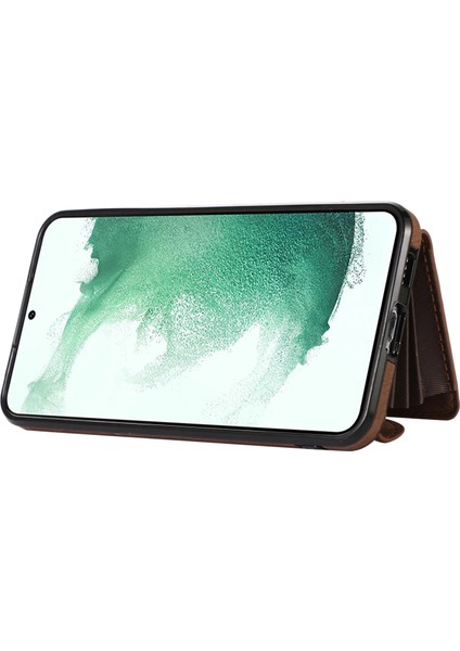 Samsung Galaxy S22 5g Telefon Vaka Kickstand Rfıd Engelleme Kart Çantası Pu Deri+Tpu Kapak (Yurt Dışından)