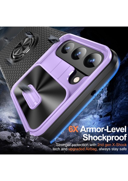 Samsung Galaxy S22 5g Pc+Tpu Kickstand Case Slayt Kamera Lens Koruyucu ile Telefon Kılıfı (Yurt Dışından) fiyatları