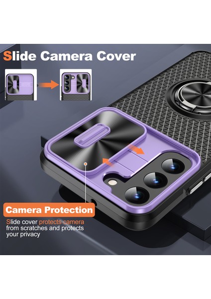 Samsung Galaxy S22 5g Pc+Tpu Kickstand Case Slayt Kamera Lens Koruyucu ile Telefon Kılıfı (Yurt Dışından) modelleri