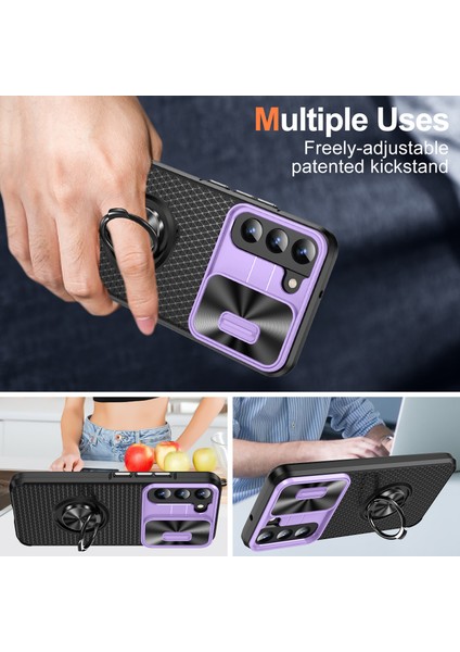 Samsung Galaxy S22 5g Pc+Tpu Kickstand Case Slayt Kamera Lens Koruyucu ile Telefon Kılıfı (Yurt Dışından) indirimleri