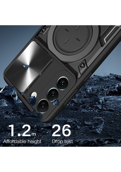 Samsung Galaxy S22 Plus 5g Ücretsiz Rotasyon Kickstand Telefon Kapağı Slayt Kamera Kapağı Pc + Tpu Anti-Drop Kahasıyla (Yurt Dışından) modelleri