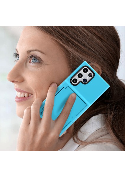 Samsung Galaxy S22 Ultra 5g Kickstand Pc + Tpu Kapak Ile Telefon Kavramı, Kart Tutucu (Yurt Dışından)
