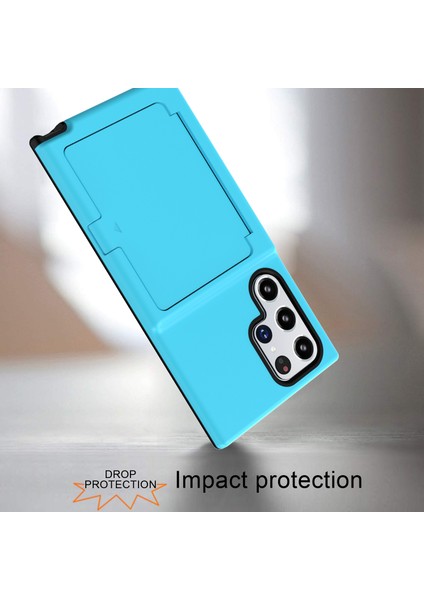Samsung Galaxy S22 Ultra 5g Kickstand Pc + Tpu Kapak Ile Telefon Kavramı, Kart Tutucu (Yurt Dışından)