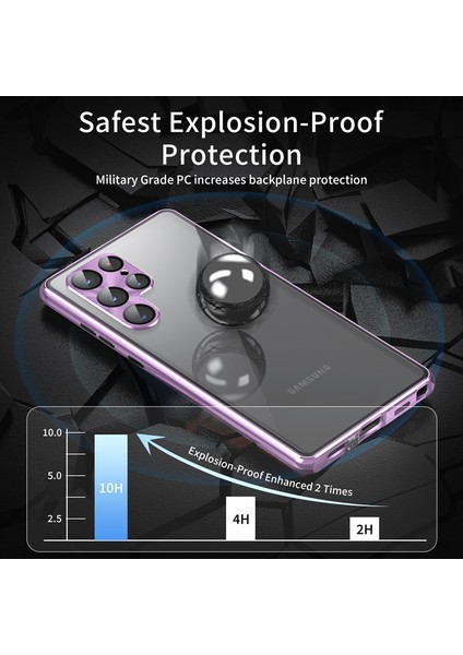 Samsung Galaxy S22 Ultra 5g Telefon Kılıfı Çift Taraflı Temperli Cam + Manyetik Metal Çerçevesi Kilit Tokalı (Yurt Dışından) modelleri