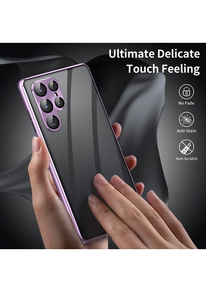 Samsung Galaxy S22 Ultra 5g Telefon Kılıfı Çift Taraflı Temperli Cam + Manyetik Metal Çerçevesi Kilit Tokalı (Yurt Dışından) fırsatları