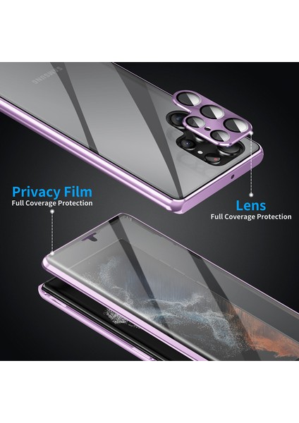 Samsung Galaxy S22 Ultra 5g Telefon Kılıfı Çift Taraflı Temperli Cam + Manyetik Metal Çerçevesi Kilit Tokalı (Yurt Dışından) indirimleri