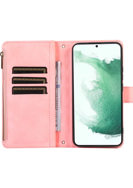 Samsung Galaxy S22 5g 9 Kart Yuvaları Fermuarı Pa Pu Deri Telefon Kılıfı Stand Cüzdan Kapağı (Yurt Dışından) fiyatları