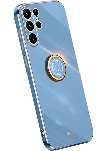 Samsung Galaxy S22 Ultra 5g Telefon Geri Kapağı, Ring Kickstand Tpu Elektrokaplama Damla Geçirmez Telefon Kılıfı (Yurt Dışından)