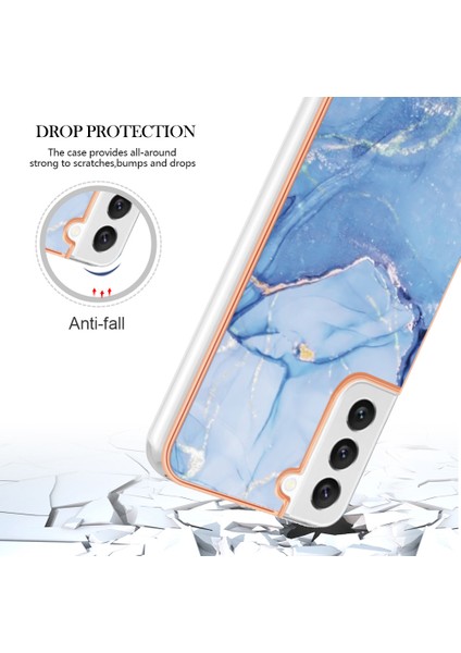 Samsung Galaxy S22 5g Elektrokaplama Çerçevesi Tpu Kapak 2.0mm Imd Mermer Desen Anti-Çizelge Cep Telefonu Kılıfı (Yurt Dışından) indirimleri