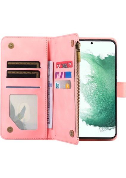 Samsung Galaxy S22 5g 9 Kart Yuvaları Fermuarı Pa Pu Deri Telefon Kılıfı Stand Cüzdan Kapağı (Yurt Dışından) indirimleri