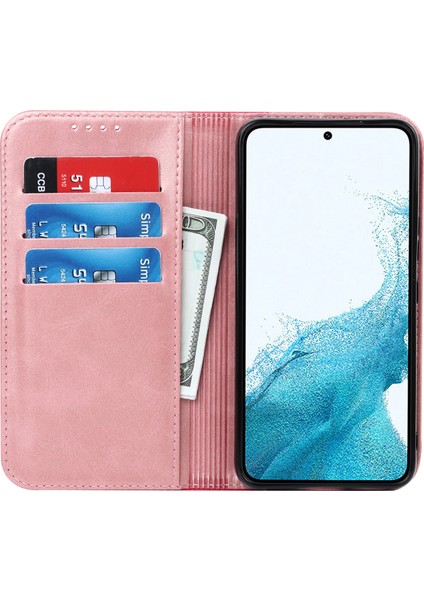 Samsung Galaxy S22 5g Pu Deri Telefon Kılıfı Iki Renk Ekleme Cüzdan Telefon Stand Kapağı (Yurt Dışından)