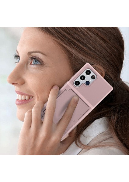 Samsung Galaxy S22 Ultra 5g Kickstand Pc + Tpu Kapak Ile Telefon Kavramı, Kart Tutucu (Yurt Dışından)