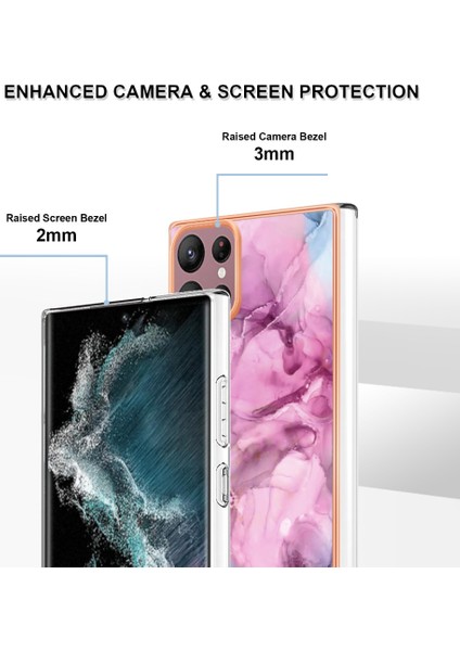 Samsung Galaxy S22 Ultra 5g Tpu Telefon Kılıfı 2.0mm Elektrapılaşma Mermer Deseni Imd Koruyucu Arka Kapak (Yurt Dışından) fırsatları