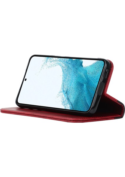 Samsung Galaxy S22 5g Pu Deri Telefon Kılıfı Iki Renk Ekleme Cüzdan Telefon Stand Kapağı (Yurt Dışından)