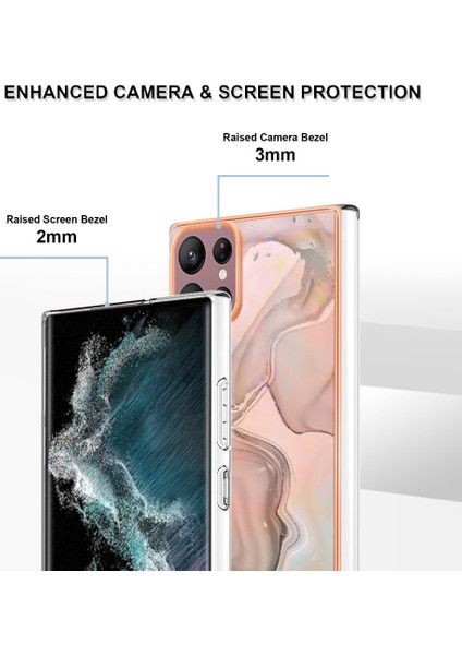 Samsung Galaxy S22 Ultra 5g Tpu Telefon Kılıfı 2.0mm Elektrapılaşma Mermer Deseni Imd Koruyucu Arka Kapak (Yurt Dışından) fırsatları