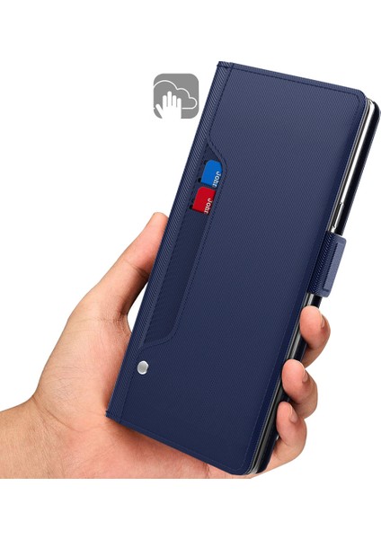 Samsung Galaxy S22 5g Anti-Çizelge Pu Deri Deri Flip Telefon Kılıf Kart Tutucu Stand Çift Manyetik Toka Telefon Kapağı Makyaj Aynalı (Yurt Dışından) fırsatları