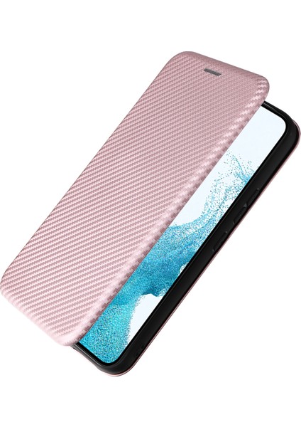 Samsung Galaxy M14 5g Deri Anti-Drop Kapak Karbon Fiber Doku Telefon Stand Stand Kart Tutucu (Yurt Dışından) modelleri