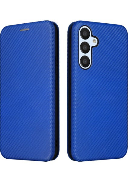Samsung Galaxy M14 5g Deri Anti-Drop Kapak Karbon Fiber Doku Telefon Stand Stand Kart Tutucu (Yurt Dışından)