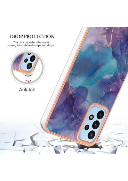 Samsung Galaxy A33 5g Imd Mermer Desen Şok Geçirmez Telefon Kasası Elektraplama Çerçevesi 2.0mm Yumuşak Tpu Kapağı (Yurt Dışından) indirimleri