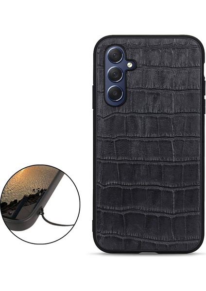 Samsung Galaxy M54 5g Timsah Doku Telefon Kapağı Cowhide Deri+Tpu+Pc Telefon Kılıfı (Yurt Dışından)