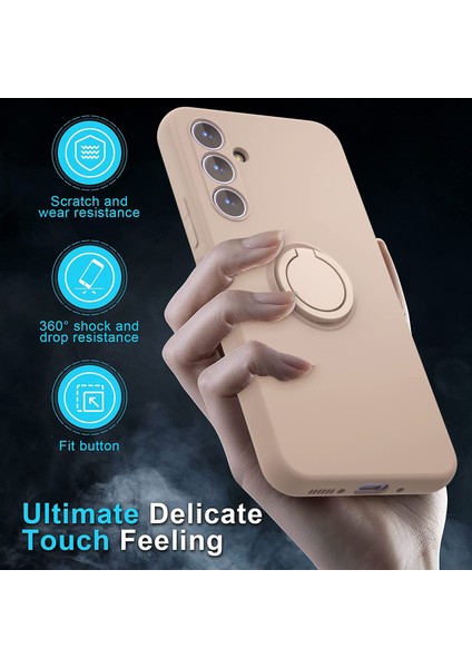 Galaxy A54 5g Kickstand Sıvı Silikon Telefon Kılıfı 2.5d Ark Kenar Temperli Cam Ekran Film (Yurt Dışından) modelleri