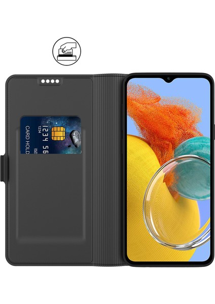 Samsung Galaxy M14 5g Stand Deri Telefon Kılıfı Tutucu Cep Telefonu Kapağı (Yurt Dışından)