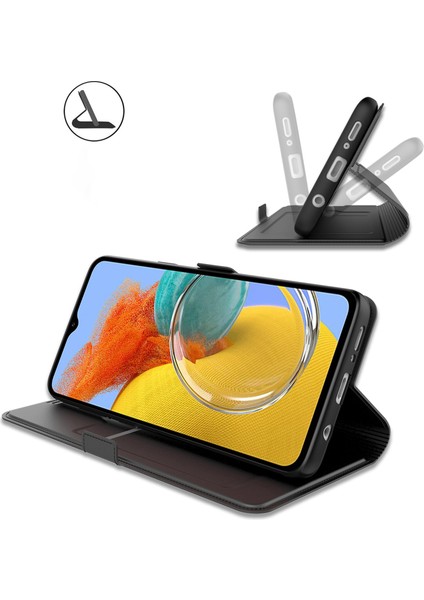 Samsung Galaxy M14 5g Stand Deri Telefon Kılıfı Tutucu Cep Telefonu Kapağı (Yurt Dışından)