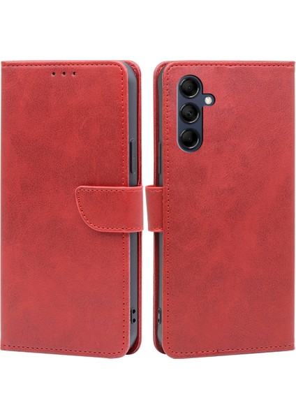 Cep Telefonu Folio Samsung Galaxy M14 5g Buzağı Dokusu Pu Deri Deri Flip Stand Cüzdan Kılıfı (Yurt Dışından)