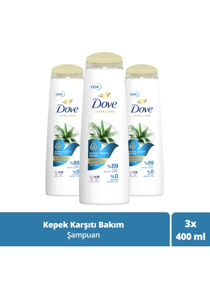 Ultra Care Saç Bakım Şampuanı Kepek Karşıtı Bakım Aloe Vera 400 ml x3