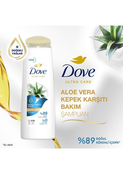 Ultra Care Saç Bakım Şampuanı Kepek Karşıtı Bakım Aloe Vera 400 ml x3