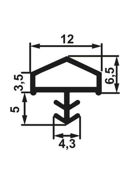 F03 Ortadan Basan Çatı Tipi Kapı Fitili 12 mm, Kahve Renk 950.48.091 ( 25 Metre Dört Kapılık )