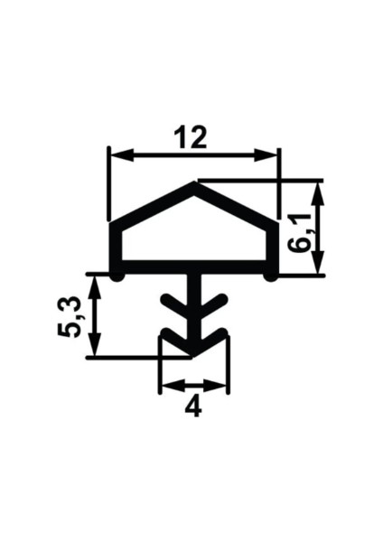 F05 Ortadan Basan Çatı Tipi Kapı Fitili 12 mm, Bej Renk 950.48.104 ( 25 Metre Dört Kapılık )