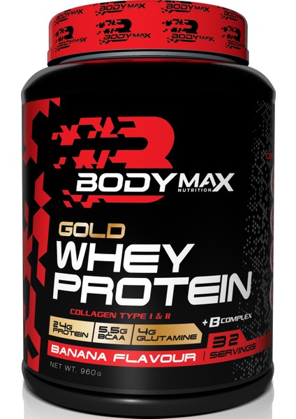 Gold Whey Protein Tozu 960 Gr 32 Servis Muz Aromalı
