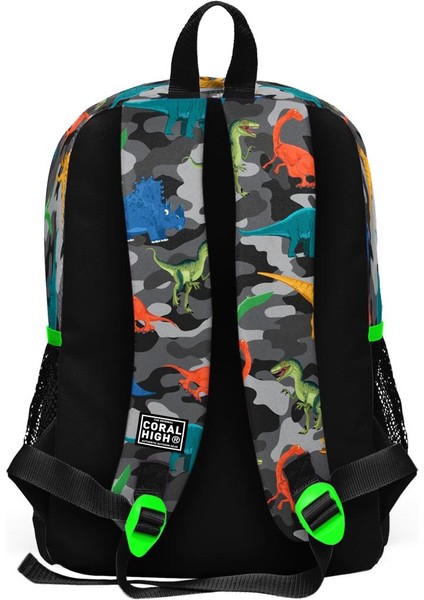 Kids Siyah Gri Dinozor Desenli 3’lü Okul Çanta Seti SET0123744 indirimleri