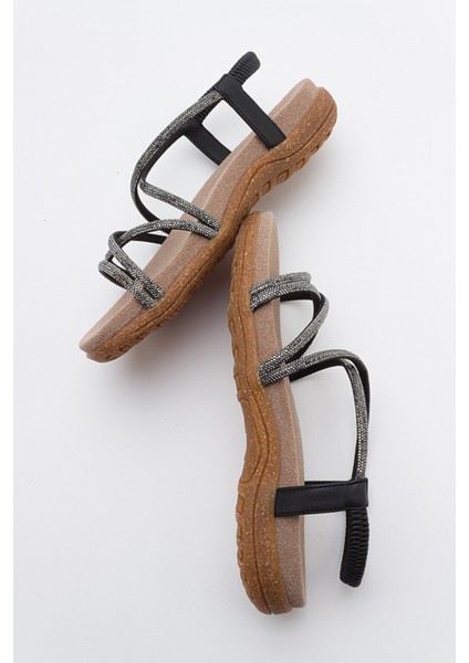 Ever Siyah Taşlı Kadın Sandalet indirimleri