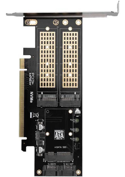 3in1 SSD Kart Dönüştürücü M.2 Nvme'den Pcıe'ye, M.2 Sata Ssd'den Sata Iıı'e, Msata'dan Sata'ya