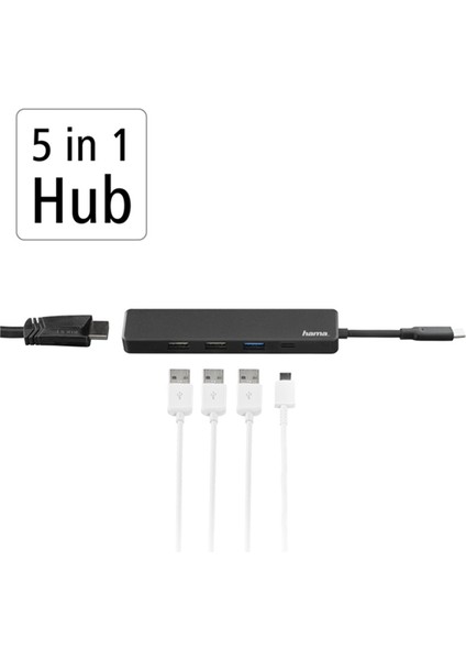 Usb-C Hub, 5 Ports, 3 x Usb-A, Usb-C, Hdmı™