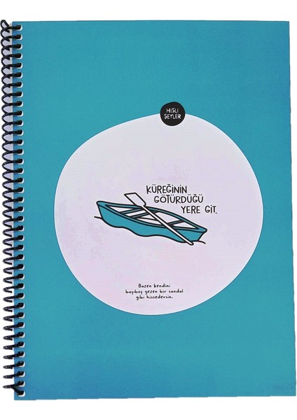 Hisli Şeyler Defter 18,5*25 80 Yp. Spiralli Çizgili Karton Kapak Hafif Kağıt Stickerli
