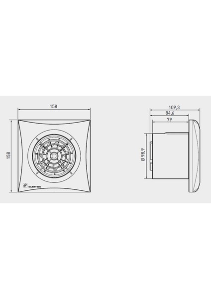 Soler Palau Silent 100 Cz Kanal 100 mm, Hava Debisi 95 m³/h, 26.5 Db Sessiz Tasarruflu Ortam Havalandırma Fanı