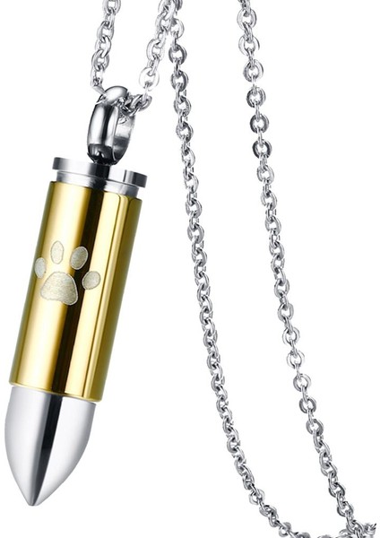 Charm Sevimli Köpek Paw Şekli Kül Urn Keepsake Kremasyon Kolye Kolye - Altın (Yurt Dışından)