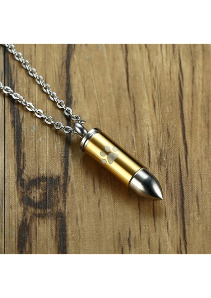 Charm Sevimli Köpek Paw Şekli Kül Urn Keepsake Kremasyon Kolye Kolye - Altın (Yurt Dışından)