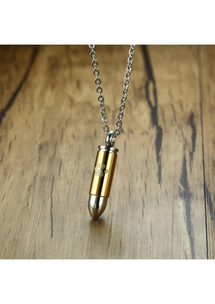 Charm Sevimli Köpek Paw Şekli Kül Urn Keepsake Kremasyon Kolye Kolye - Altın (Yurt Dışından)