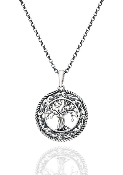 925 Ayar Gümüş Yuvarlak Hayat Ağacı Kolye fiyatları