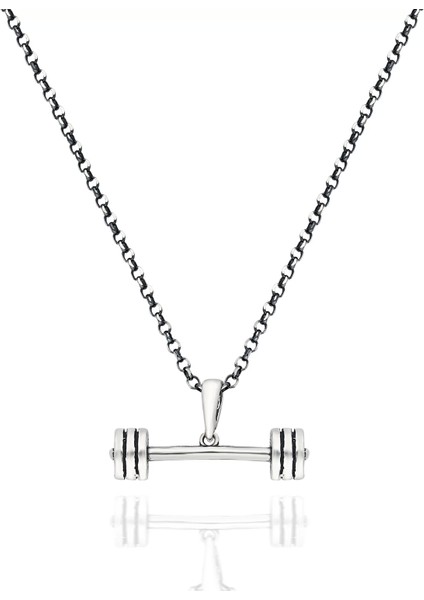 925 Ayar Gümüş Dumbell Erkek Kolye fiyatları