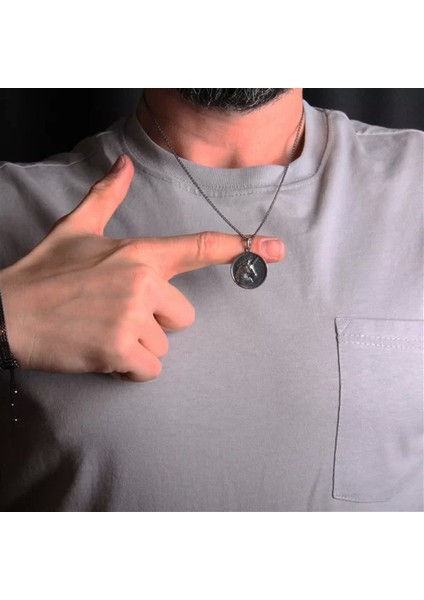 925 Ayar Gümüş Pegasus At Motifli Erkek Kolye modelleri