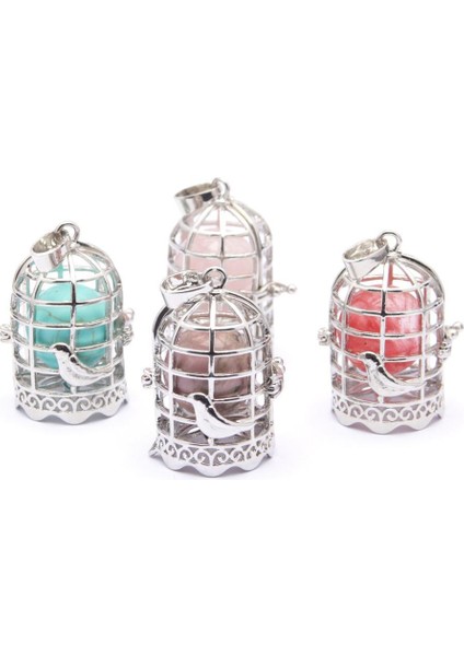 Vintage Birdcage Hollow Tasarım Boncuk Inciler Kafes Madalyon Kolye Kolye Bilezik Dıy Bulgular Için Kolye - Siyah (Yurt Dışından)